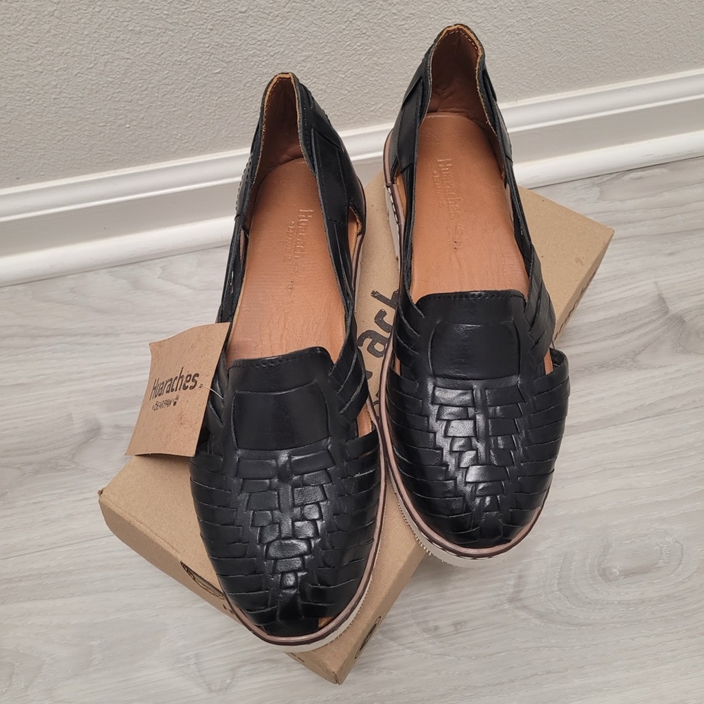 BearPaw Black Flats Woven Loafers